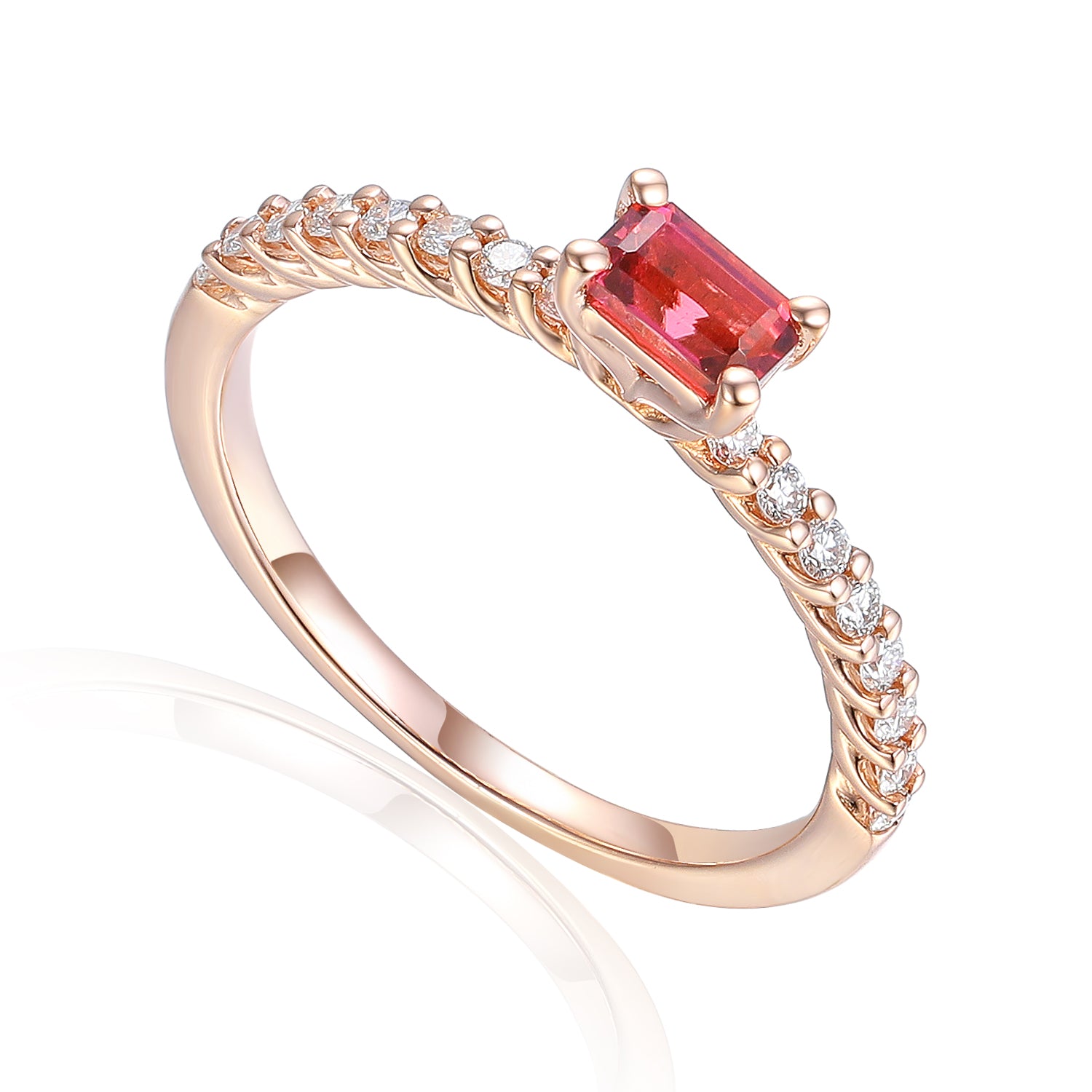 Gemstone and Diamond Fine Stacking Ring