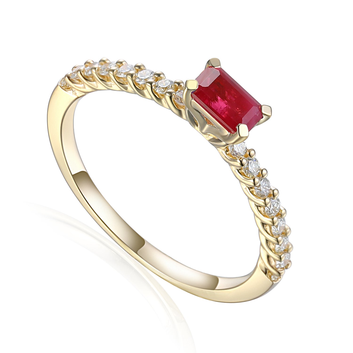 Gemstone and Diamond Fine Stacking Ring