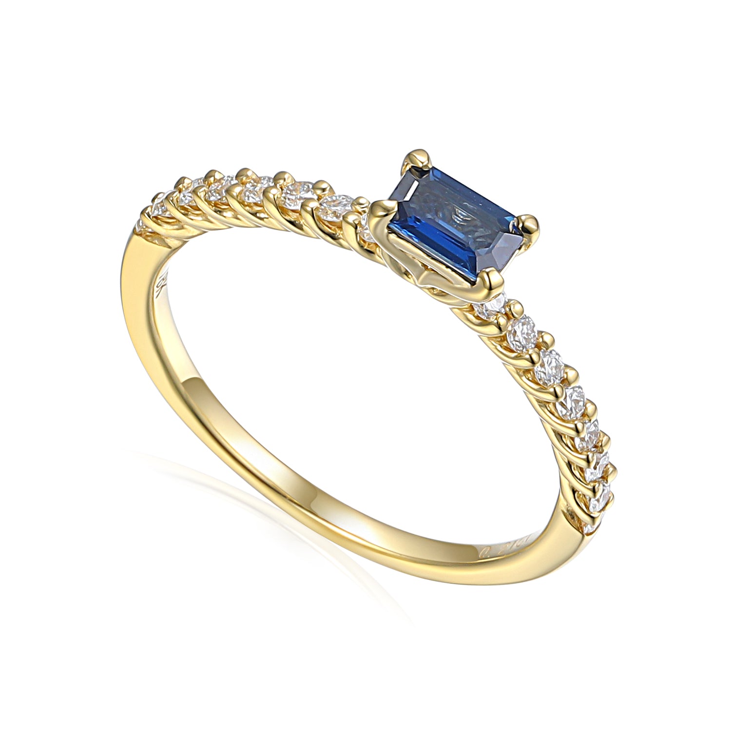 Gemstone and Diamond Fine Stacking Ring