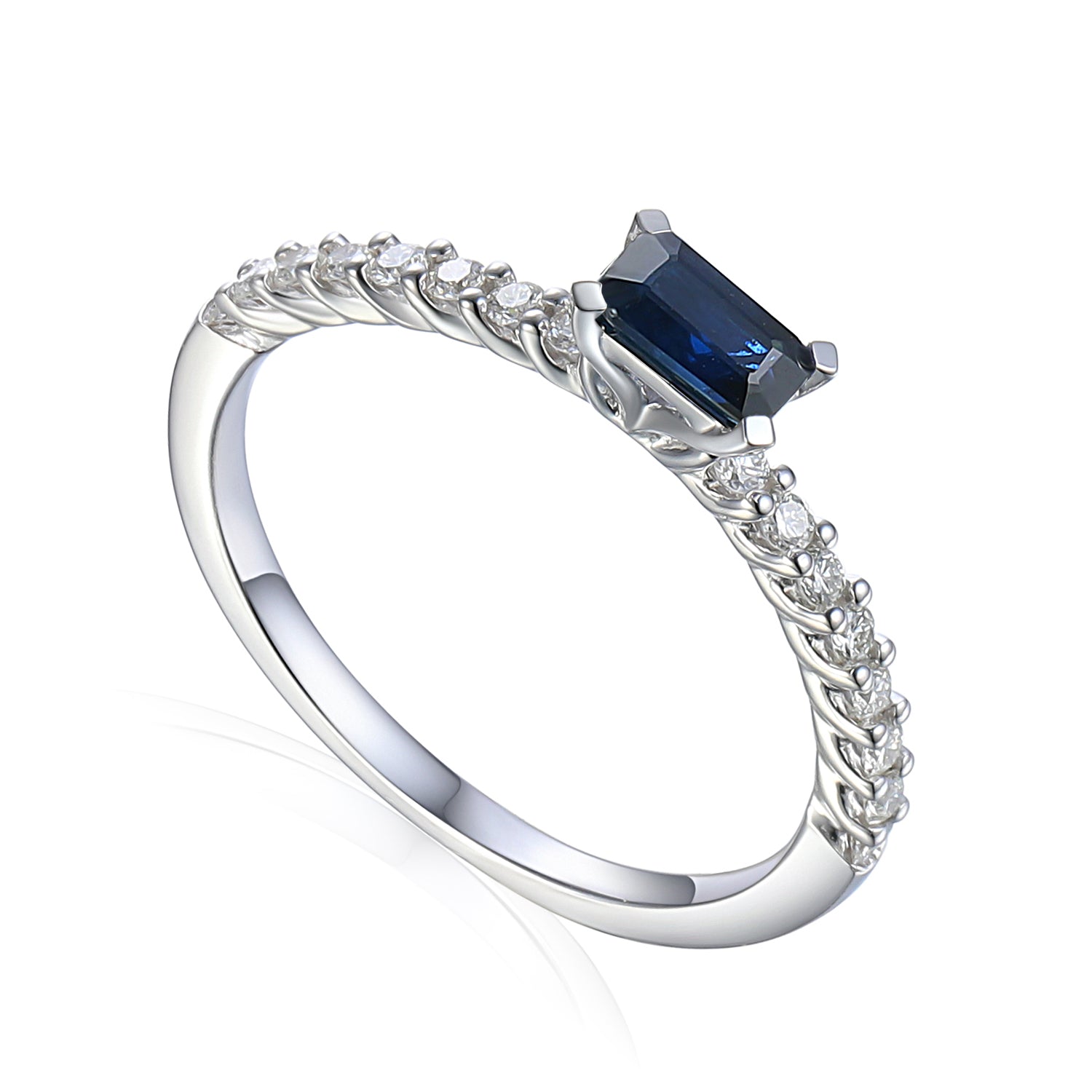 Gemstone and Diamond Fine Stacking Ring