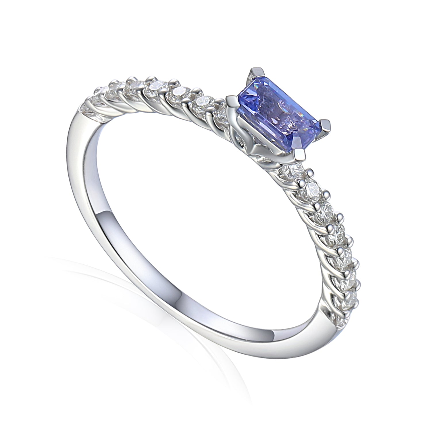 Gemstone and Diamond Fine Stacking Ring