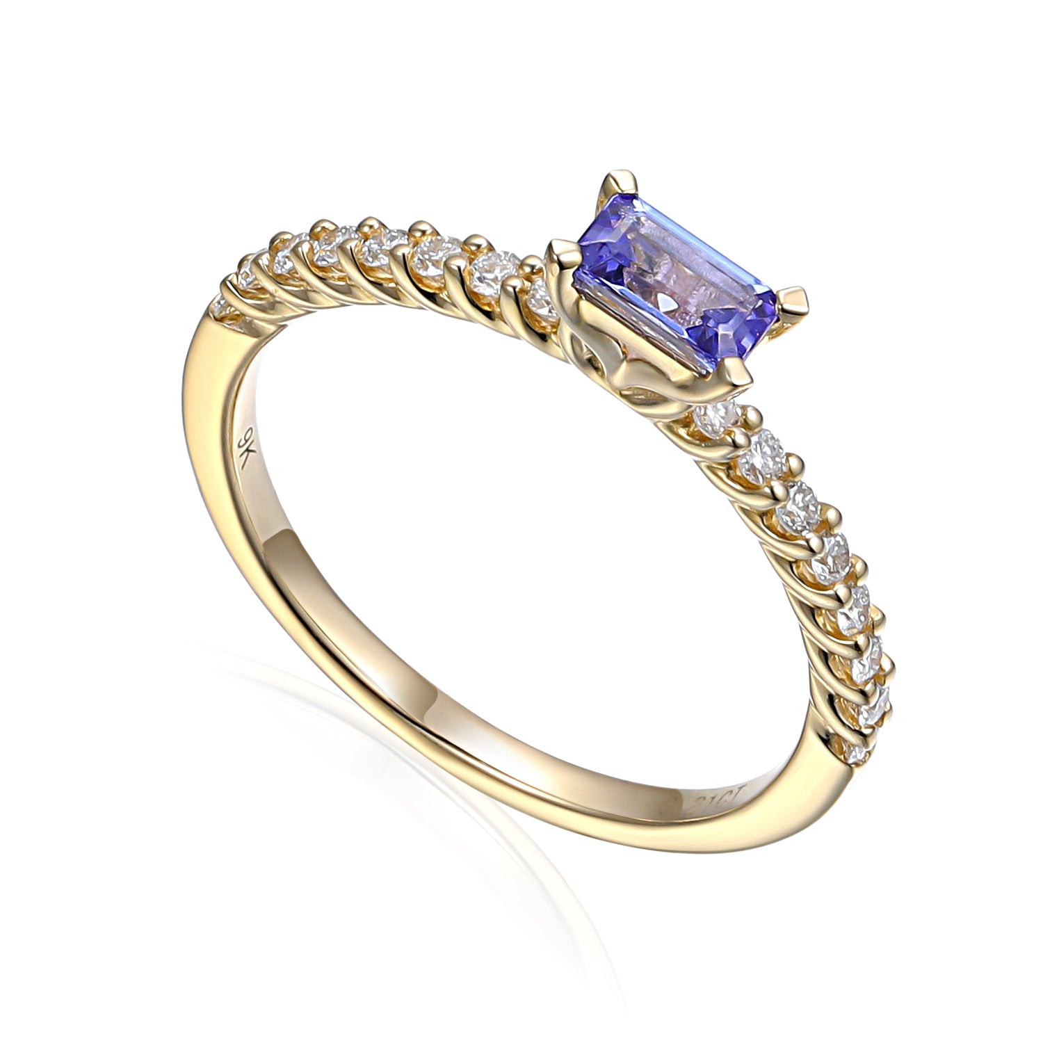 Gemstone and Diamond Fine Stacking Ring