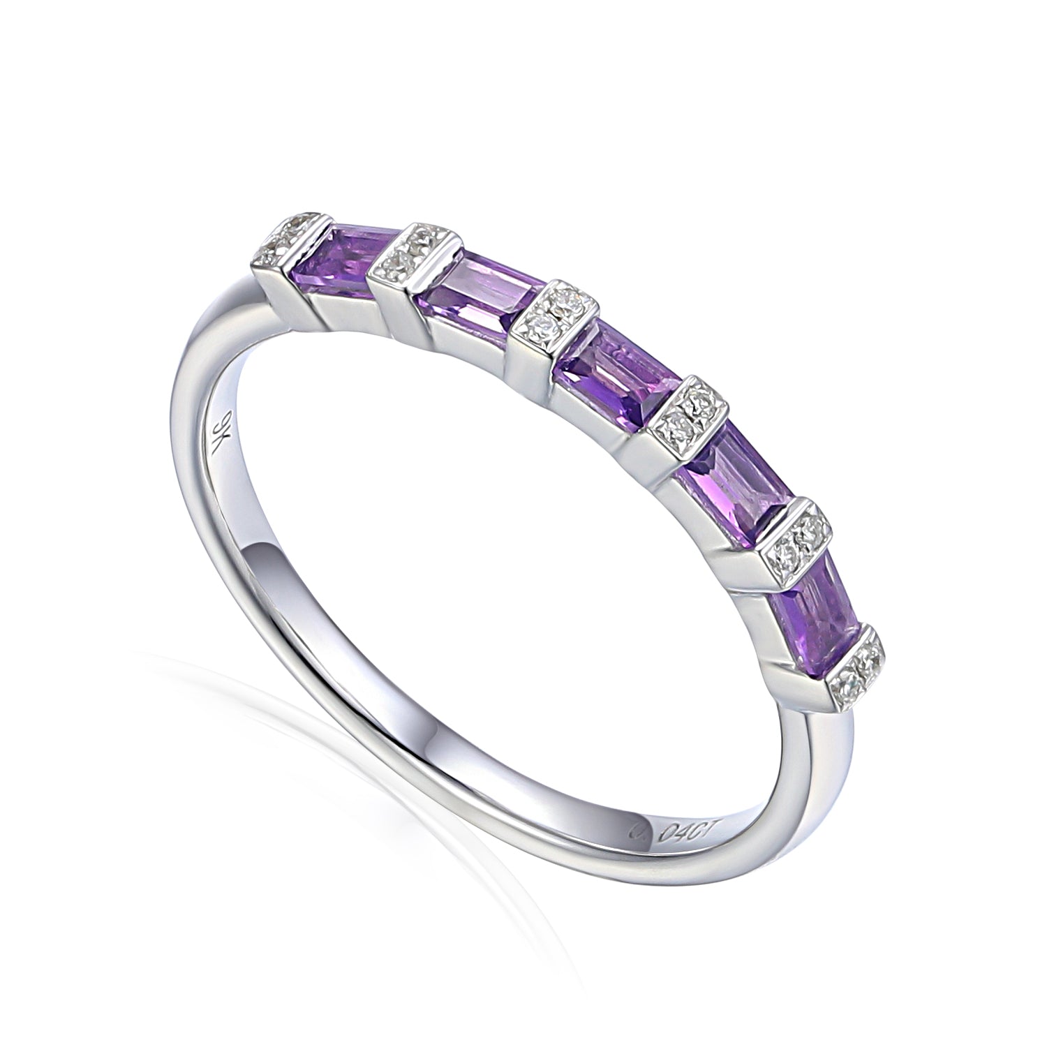 Gemstone & Diamond Baguette Eternity Ring