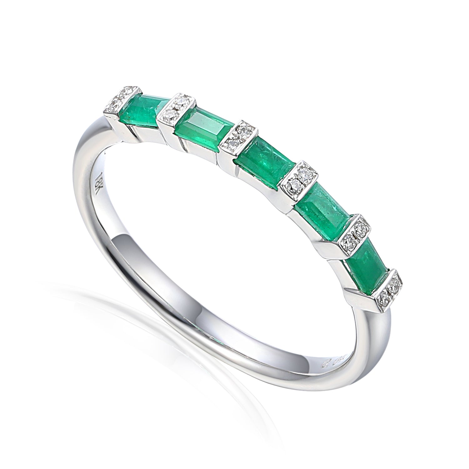 Gemstone & Diamond Baguette Eternity Ring