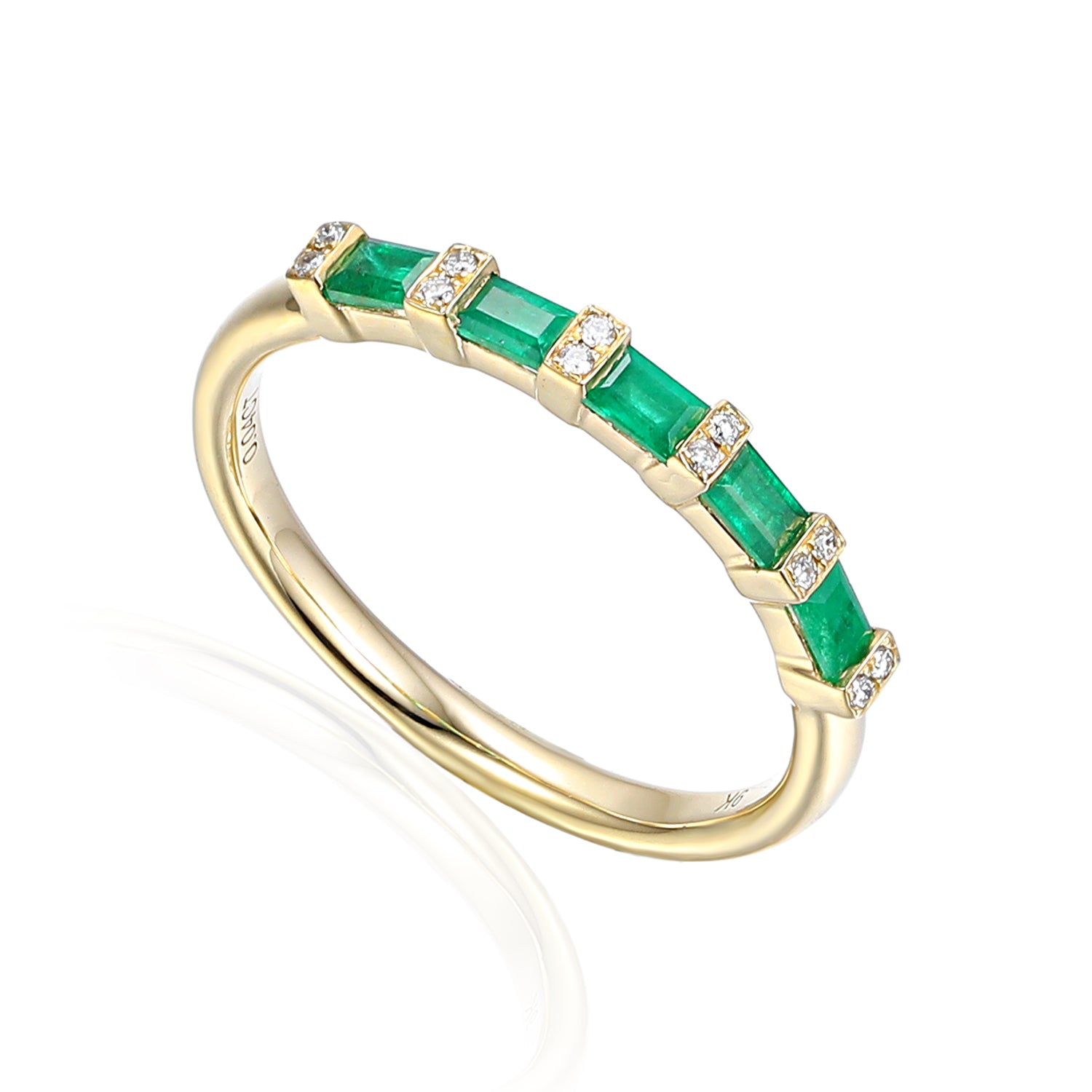 Gemstone & Diamond Baguette Eternity Ring