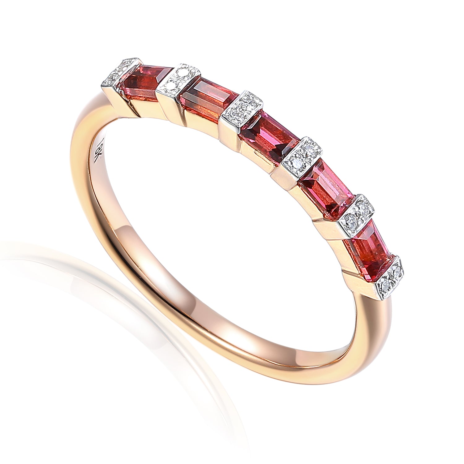 Gemstone & Diamond Baguette Eternity Ring