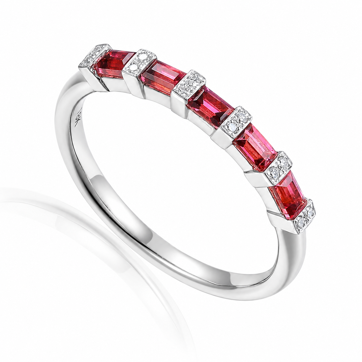 Gemstone & Diamond Baguette Eternity Ring