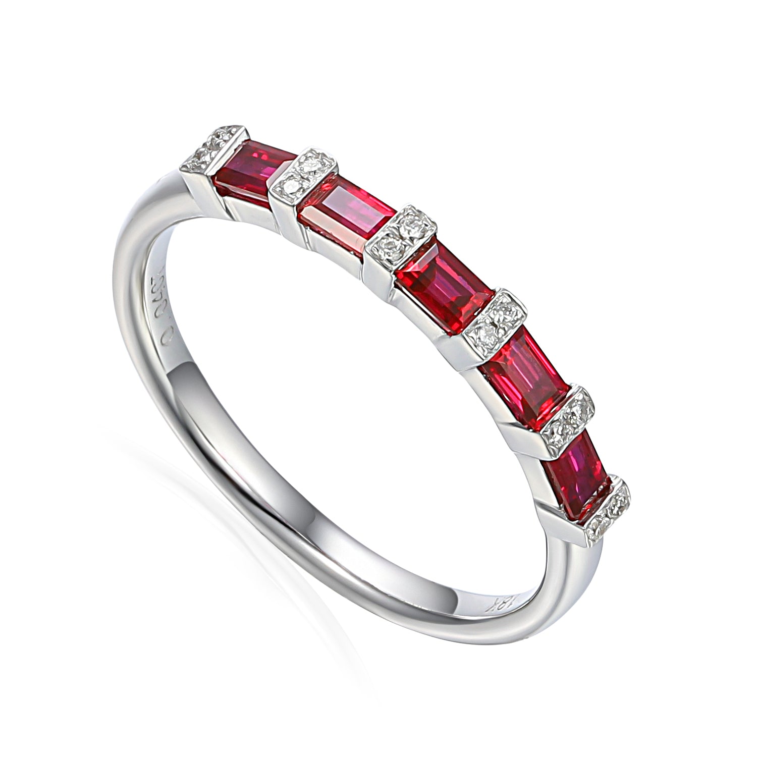 Gemstone & Diamond Baguette Eternity Ring