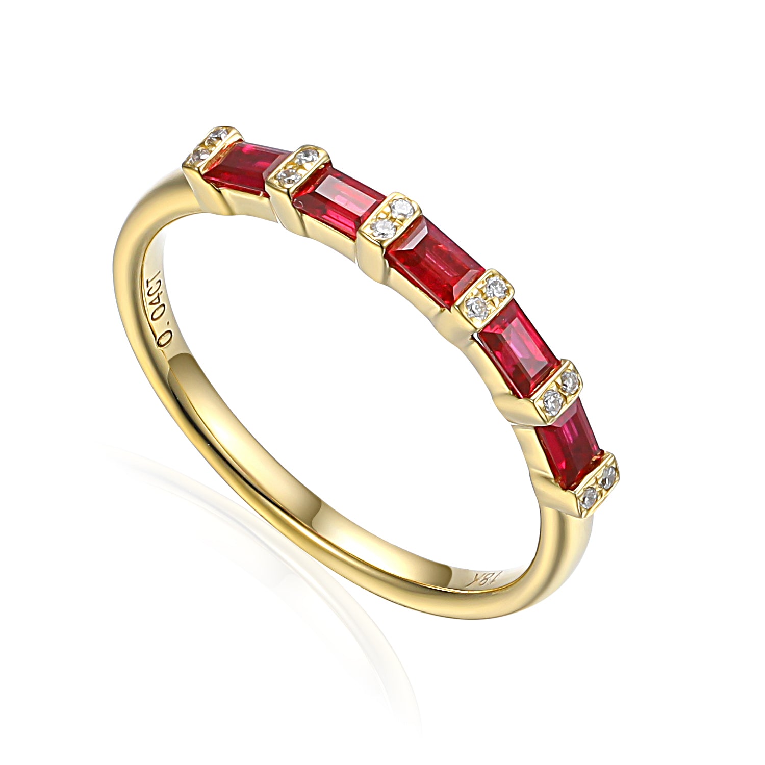 Gemstone & Diamond Baguette Eternity Ring