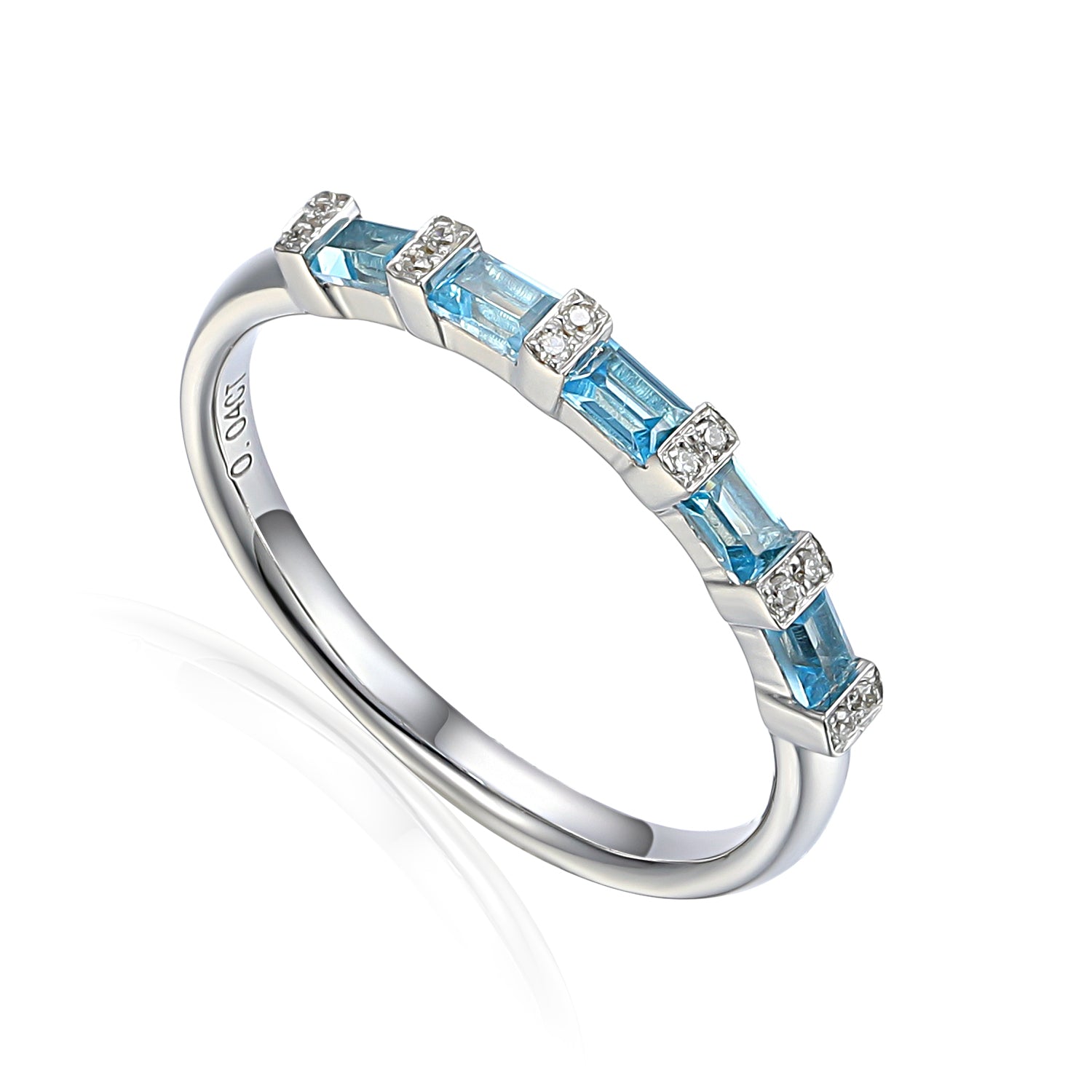 Gemstone & Diamond Baguette Eternity Ring