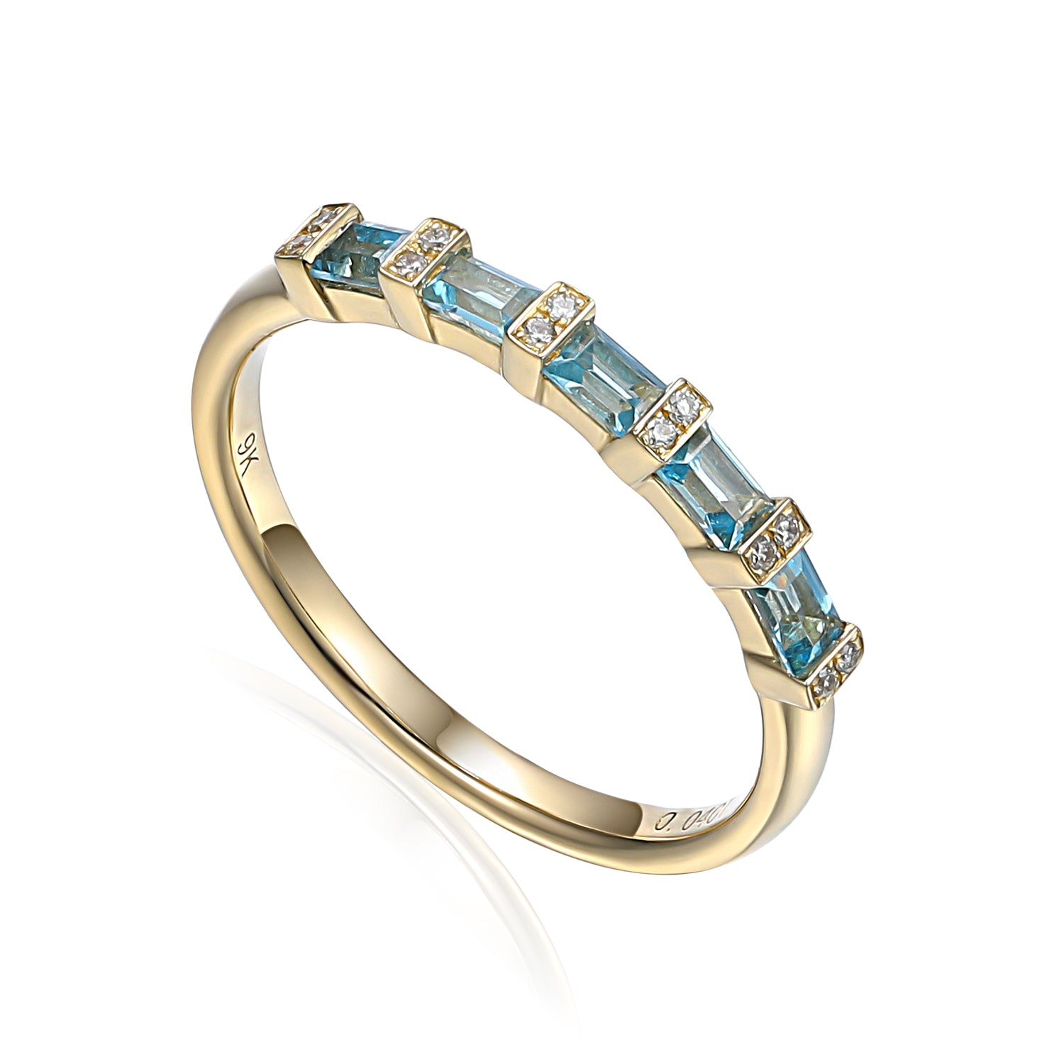 Gemstone & Diamond Baguette Eternity Ring