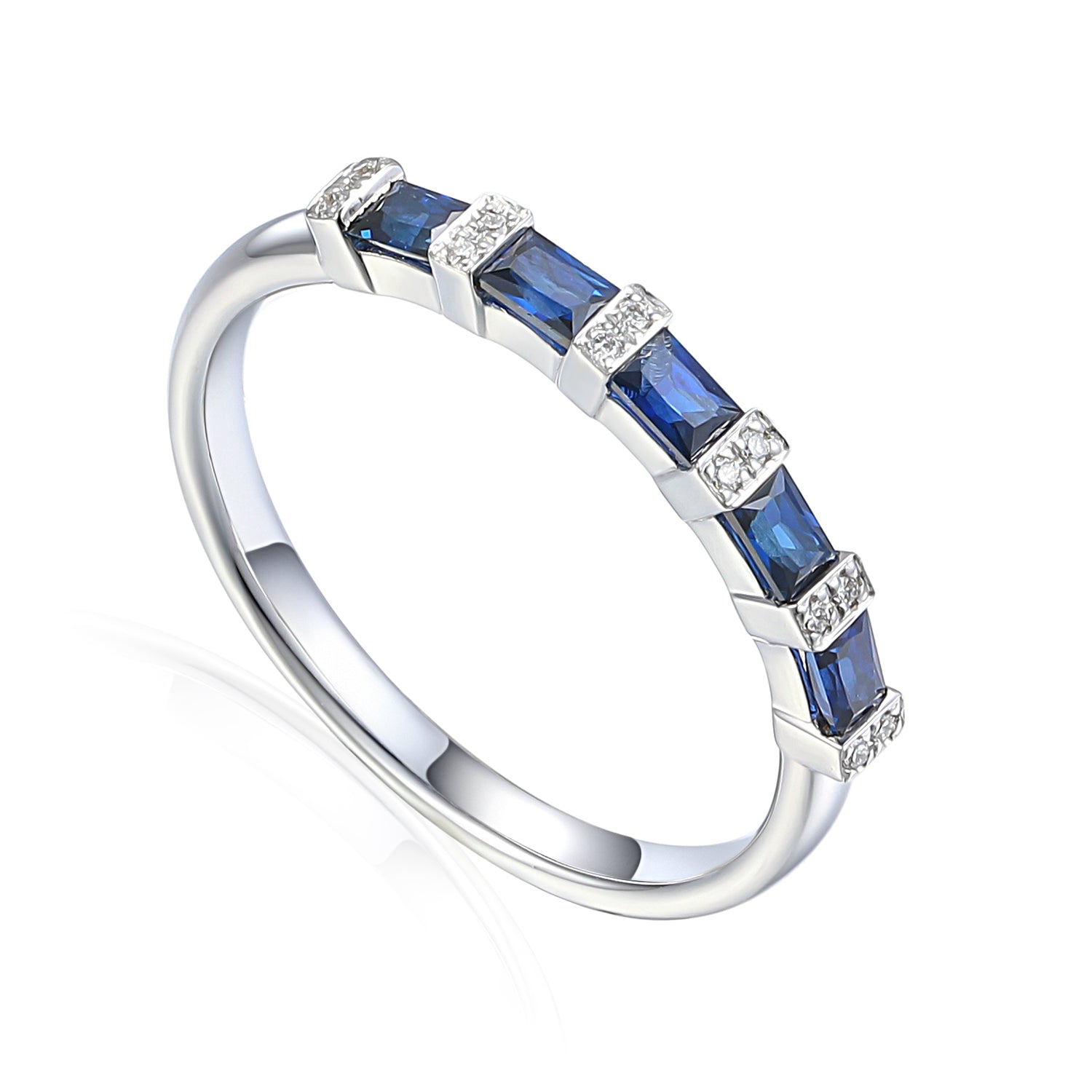 Platinum 0.95ct Emerald Cut Diamond Eternity Ring - Banks Lyon