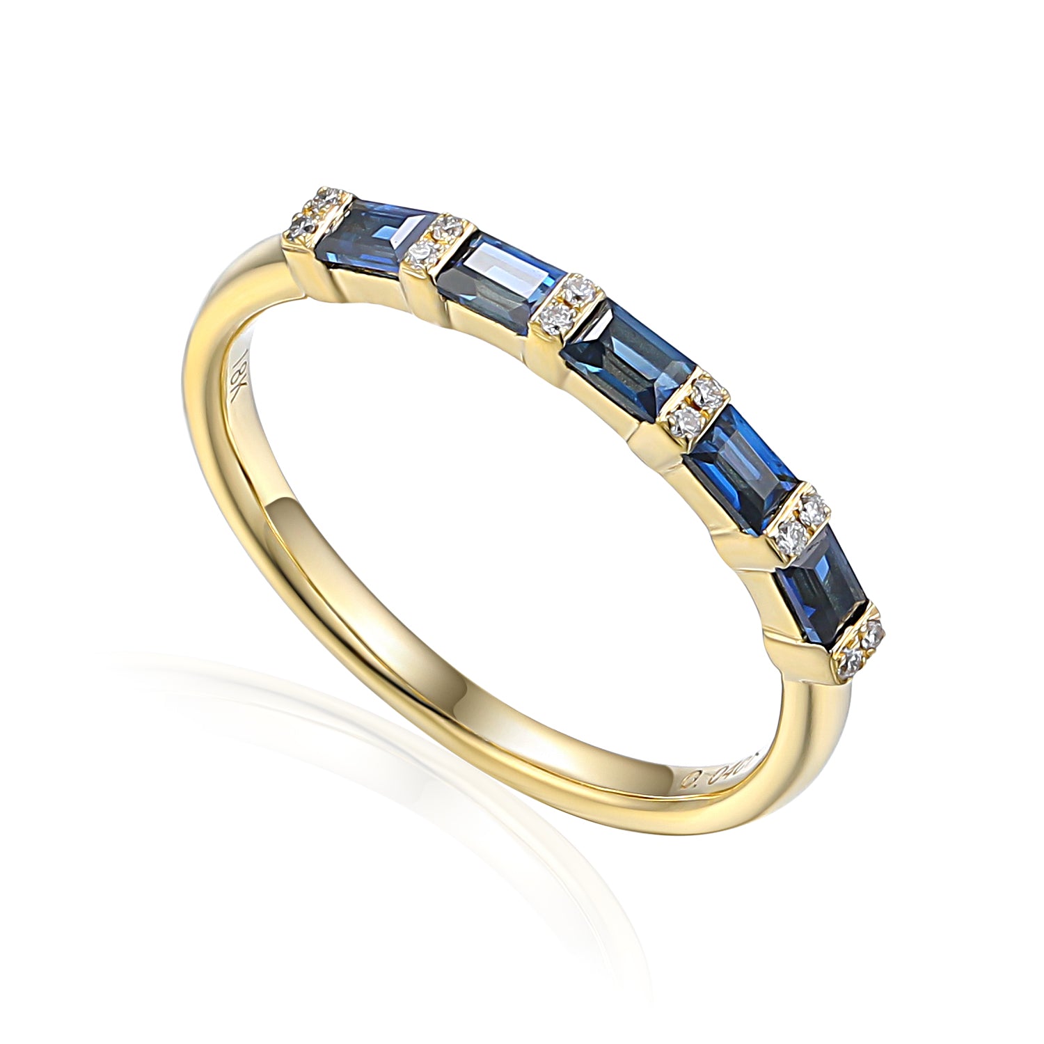 Gemstone & Diamond Baguette Eternity Ring