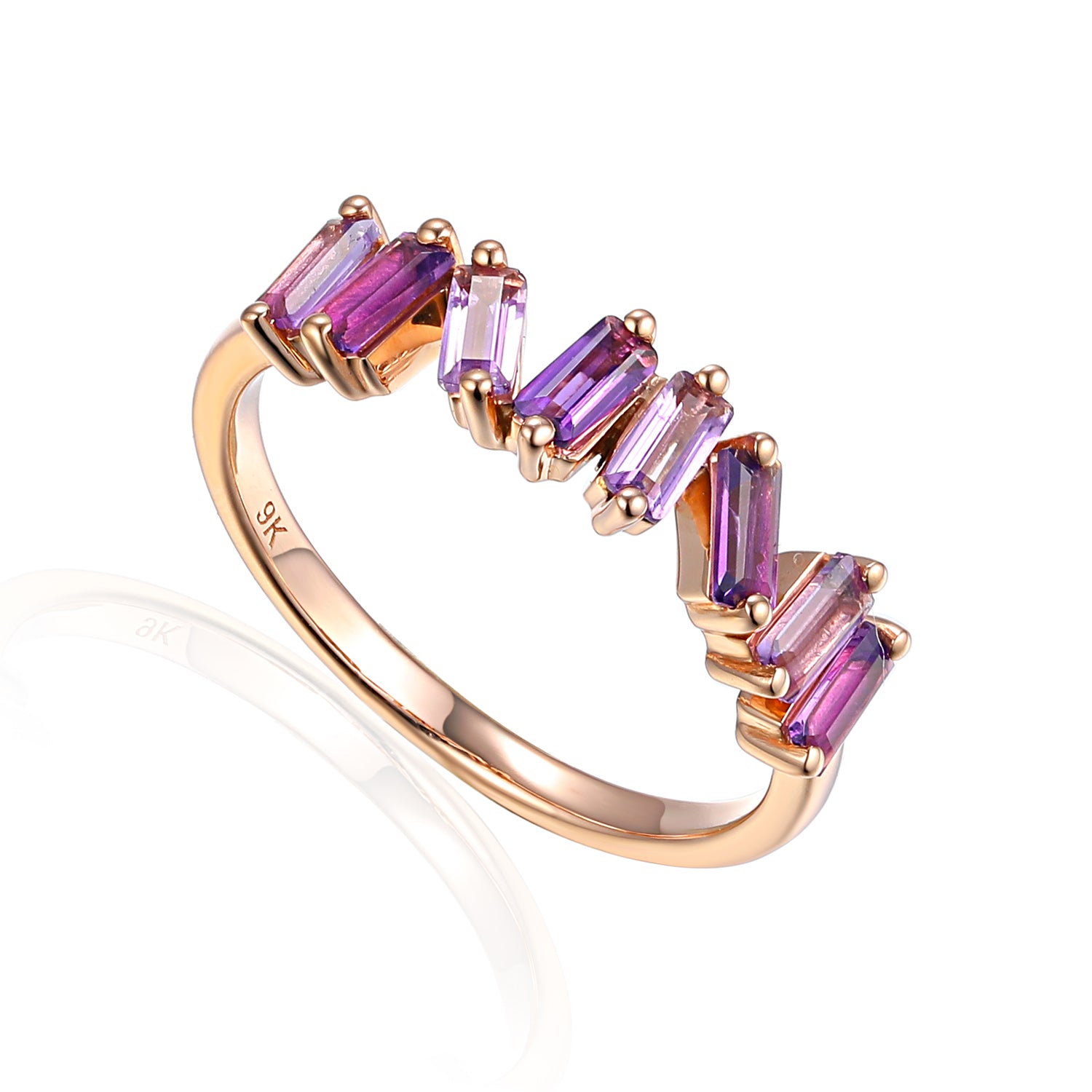 Brick Effect Multi Gemstone Ring