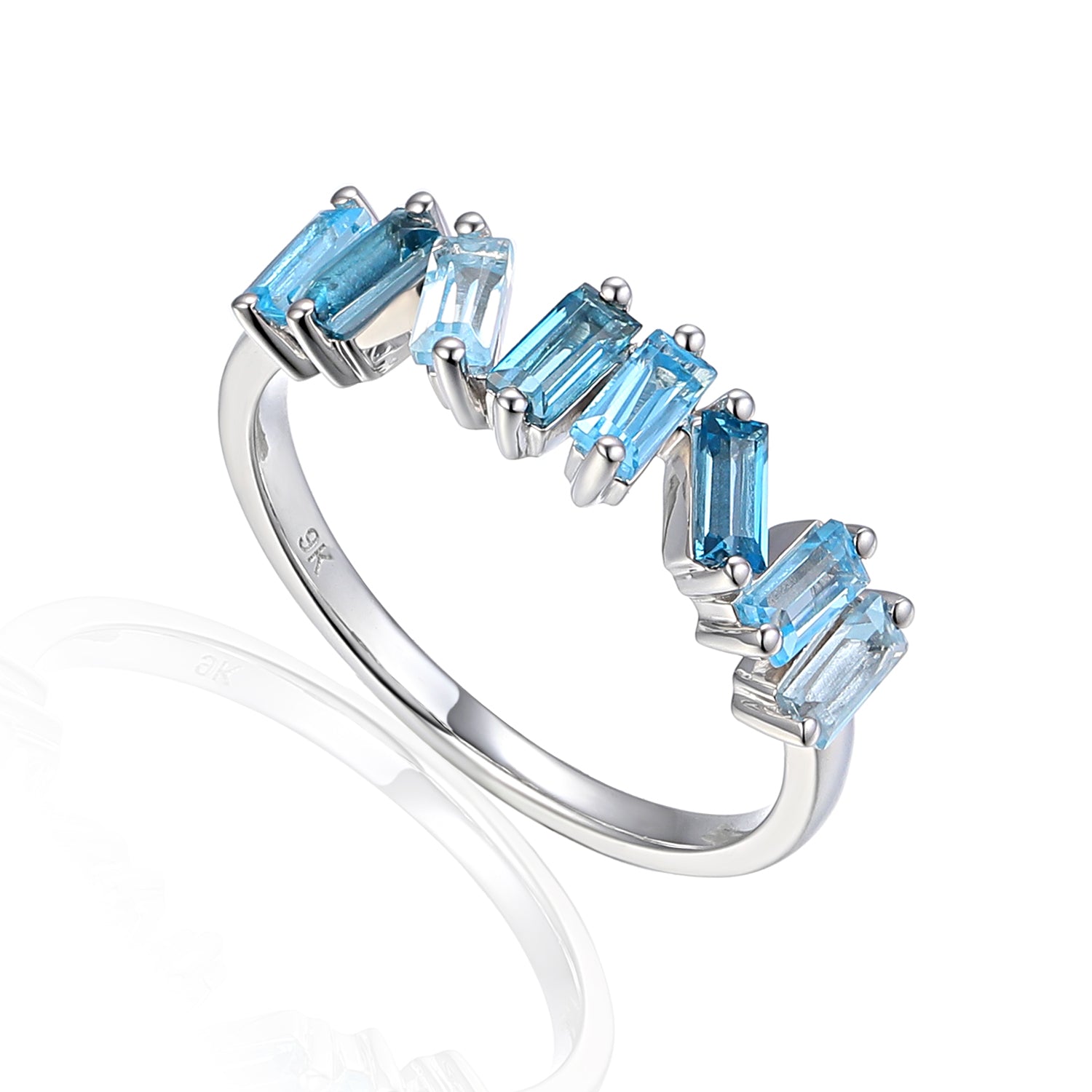 Brick Effect Multi Gemstone Ring