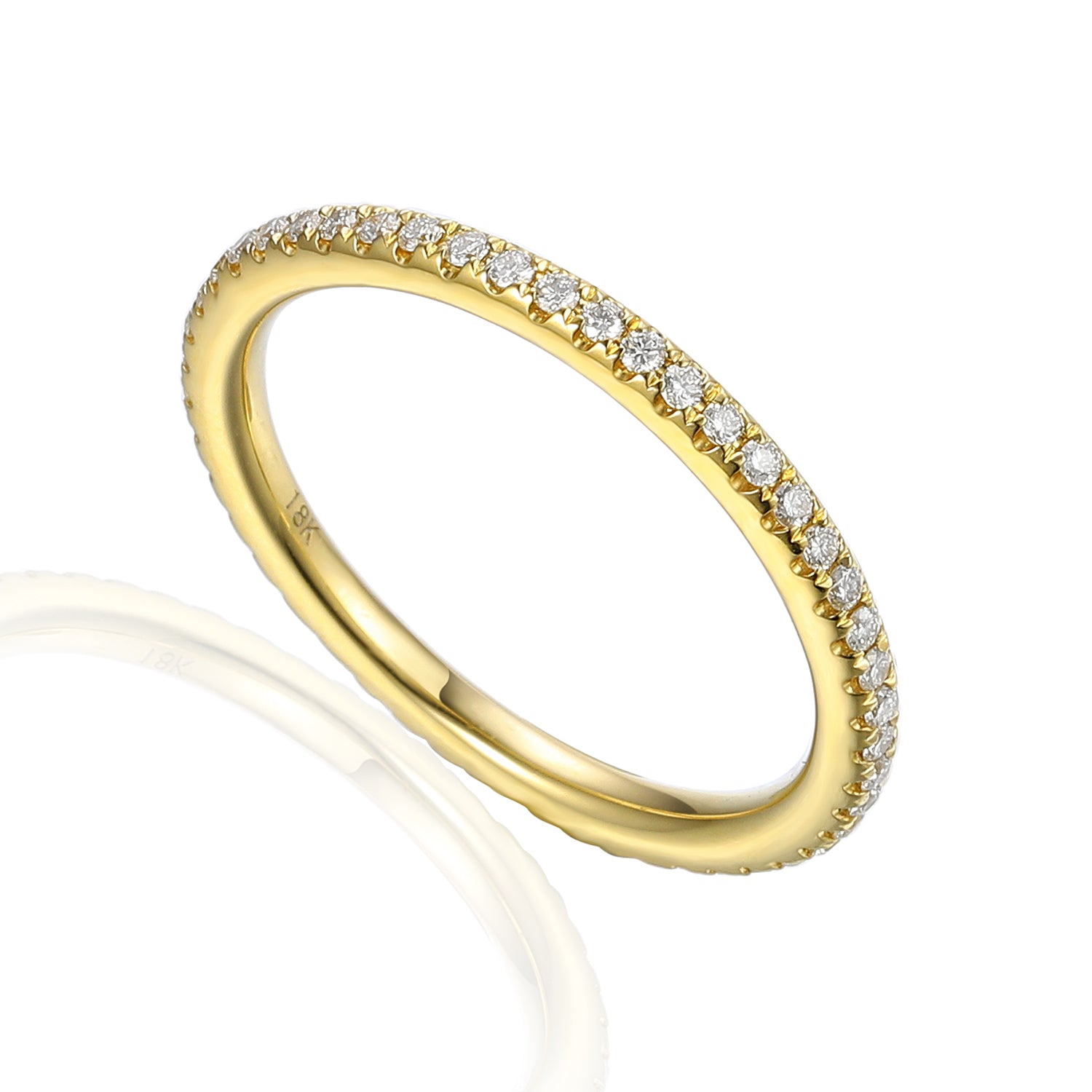 Gold Fine Diamond Domed Full Eternity Band