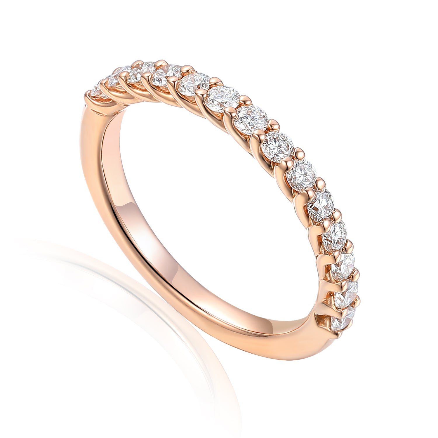 Claw Set 0.50ct Diamond Half Eternity Band