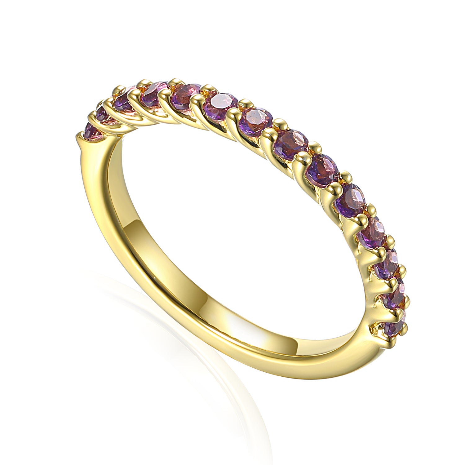 Gemstone Claw Set Eternity Ring