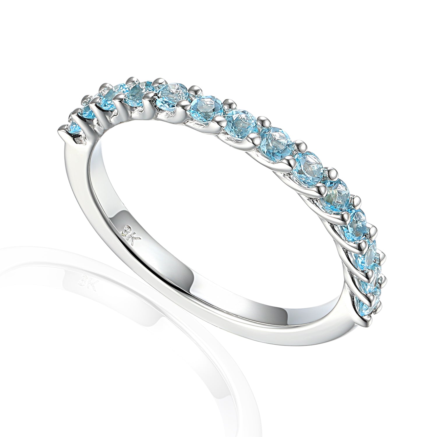 Gemstone Claw Set Eternity Ring