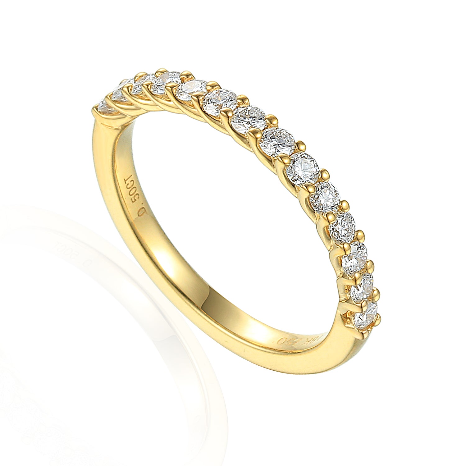 Claw Set 0.50ct Diamond Half Eternity Band