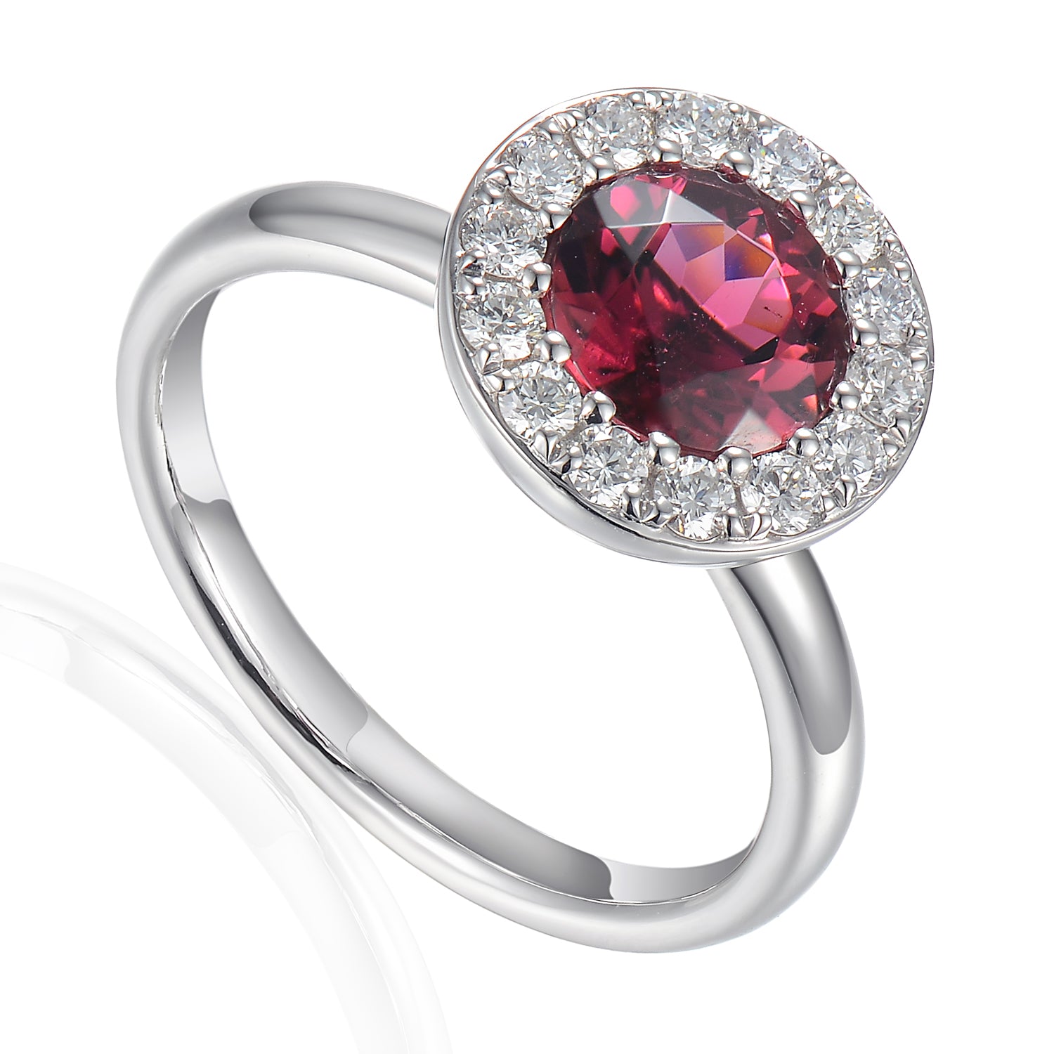 Round Gemstone & Diamond Cluster Ring 6mm