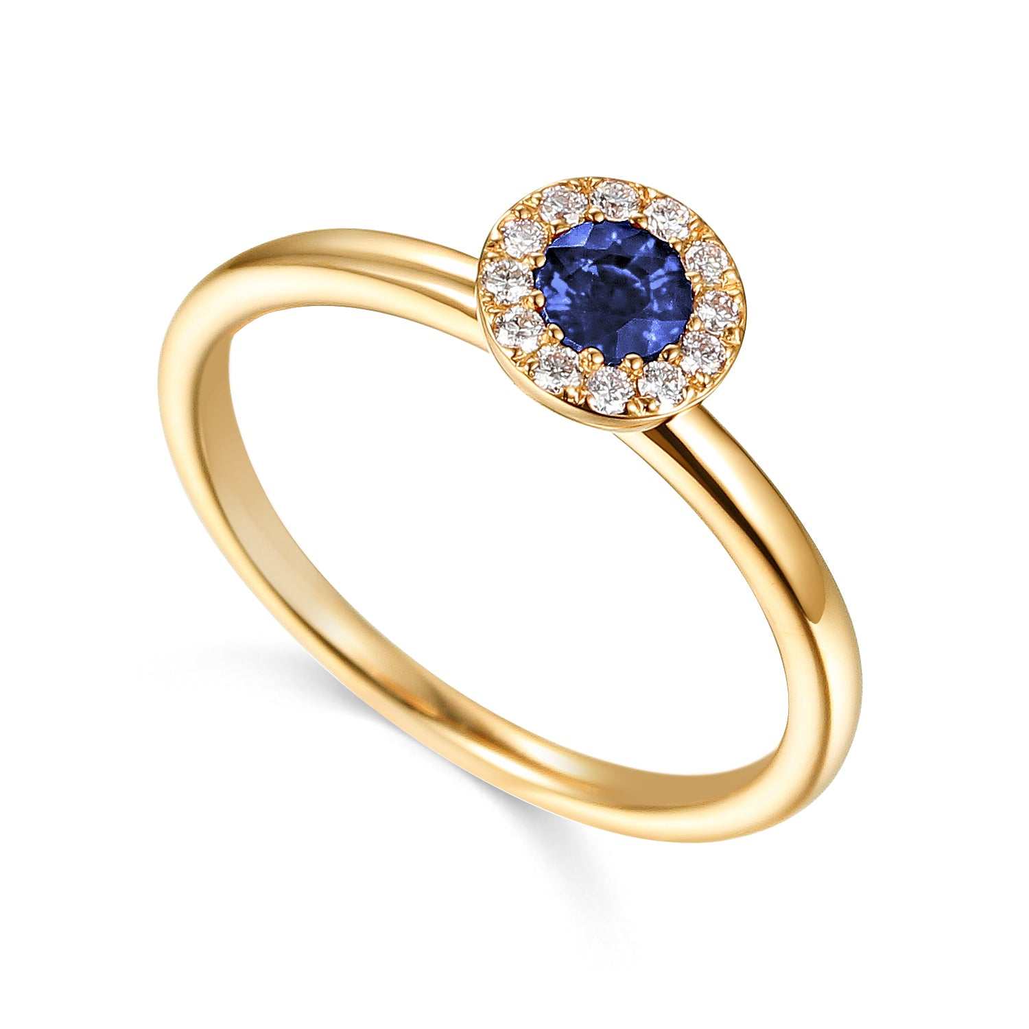 September Birthstone Round Sapphire Cluster Ring