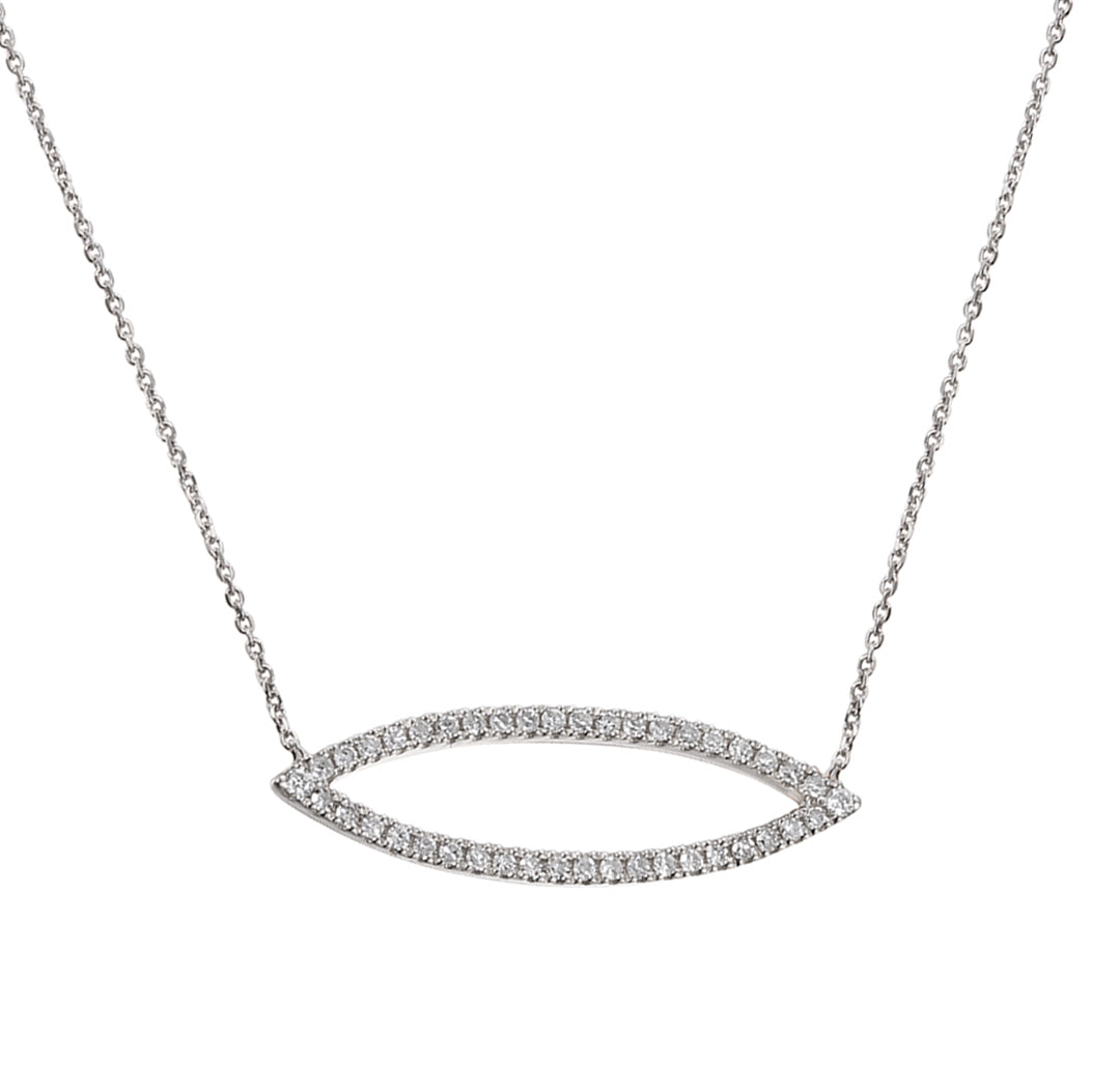 Diamond Set Marquise Geometric Necklace