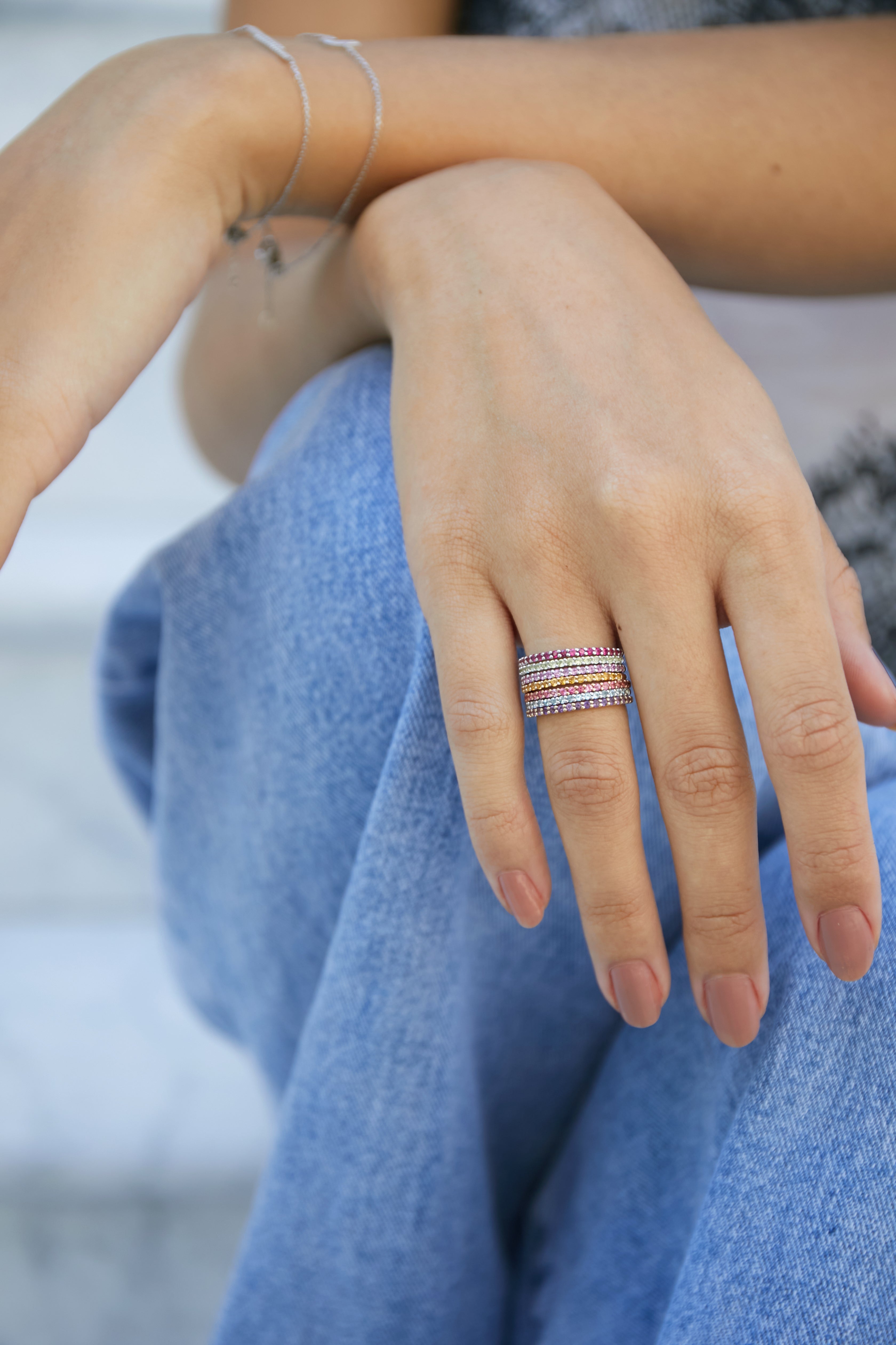 Fine Gemstone Set Eternity Ring