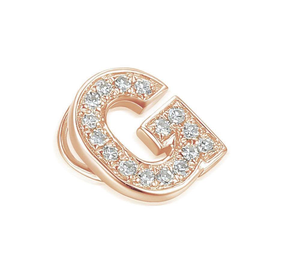 Pave Diamond Initial G Pendant