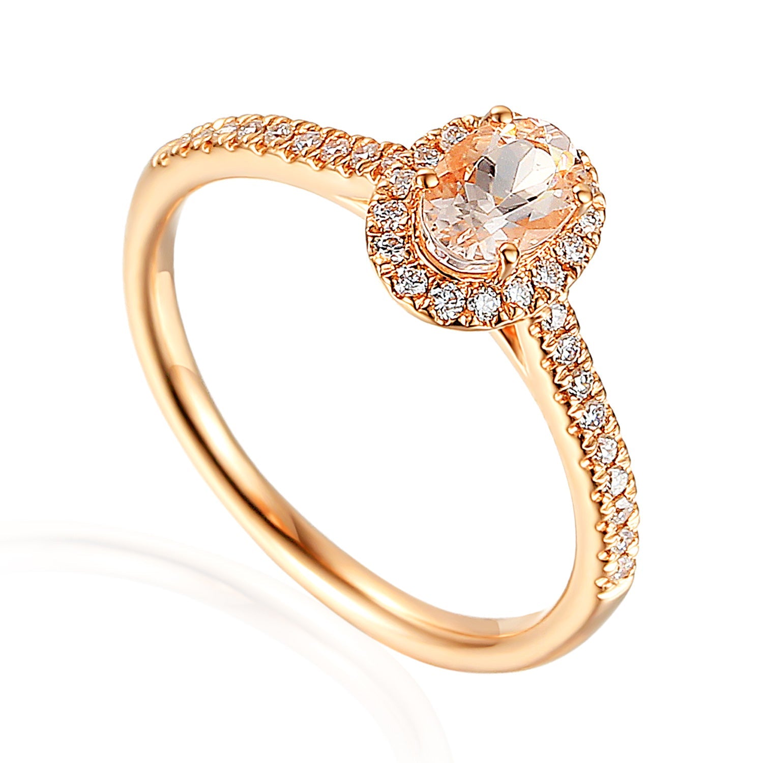 Fine Oval gemstone and Diamond Halo Ring
