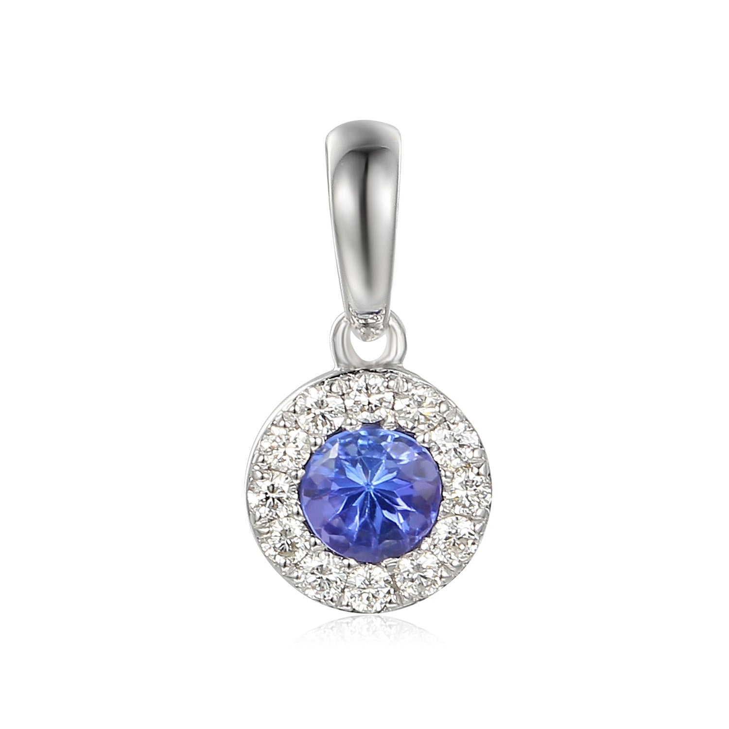 December Birthstone Tanzanite and Diamond Round Cluster Pendant