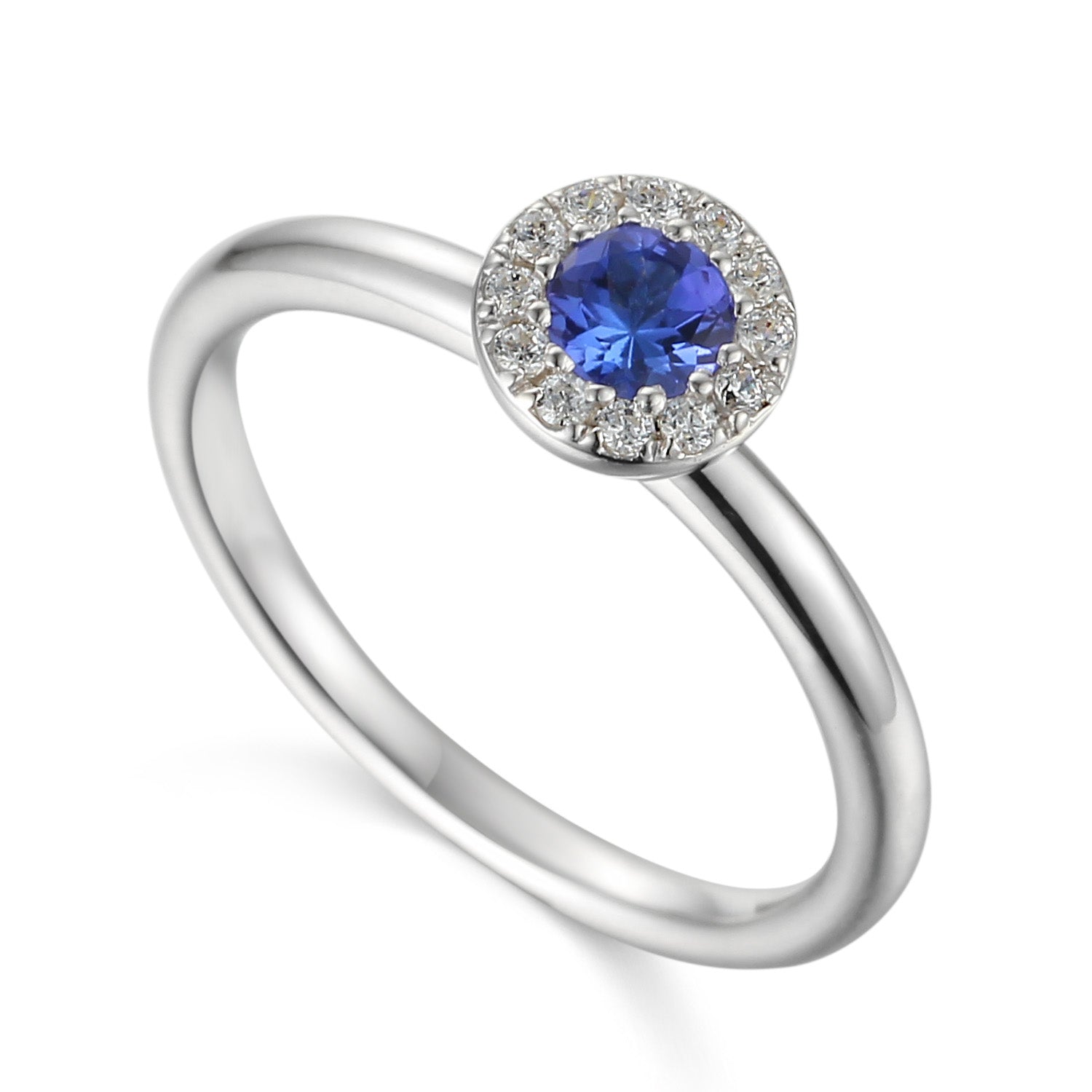 December Birthstone Round Tanzanite Cluster Ring