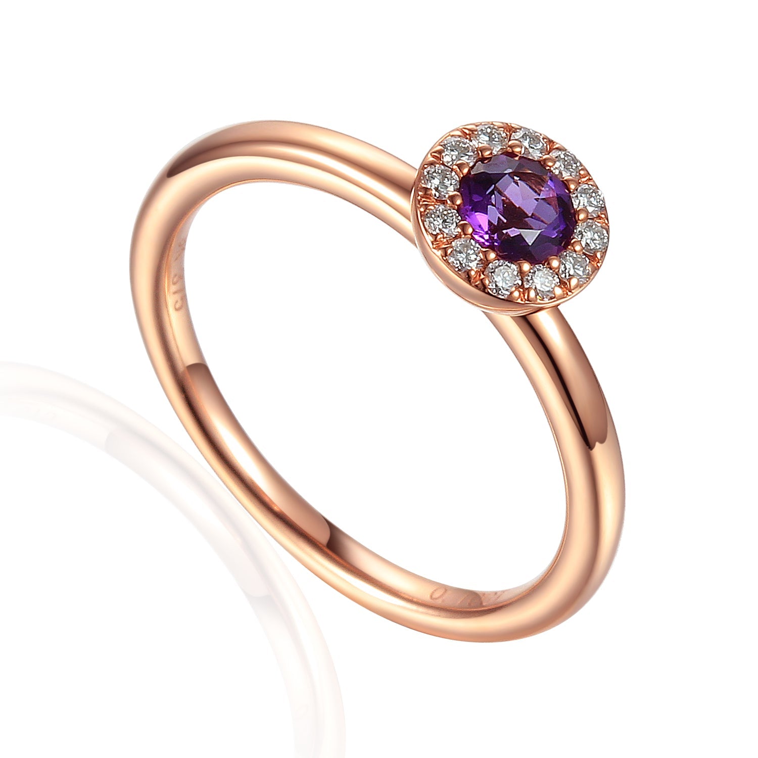 February Birthstone Round Amethyst Cluster Ring