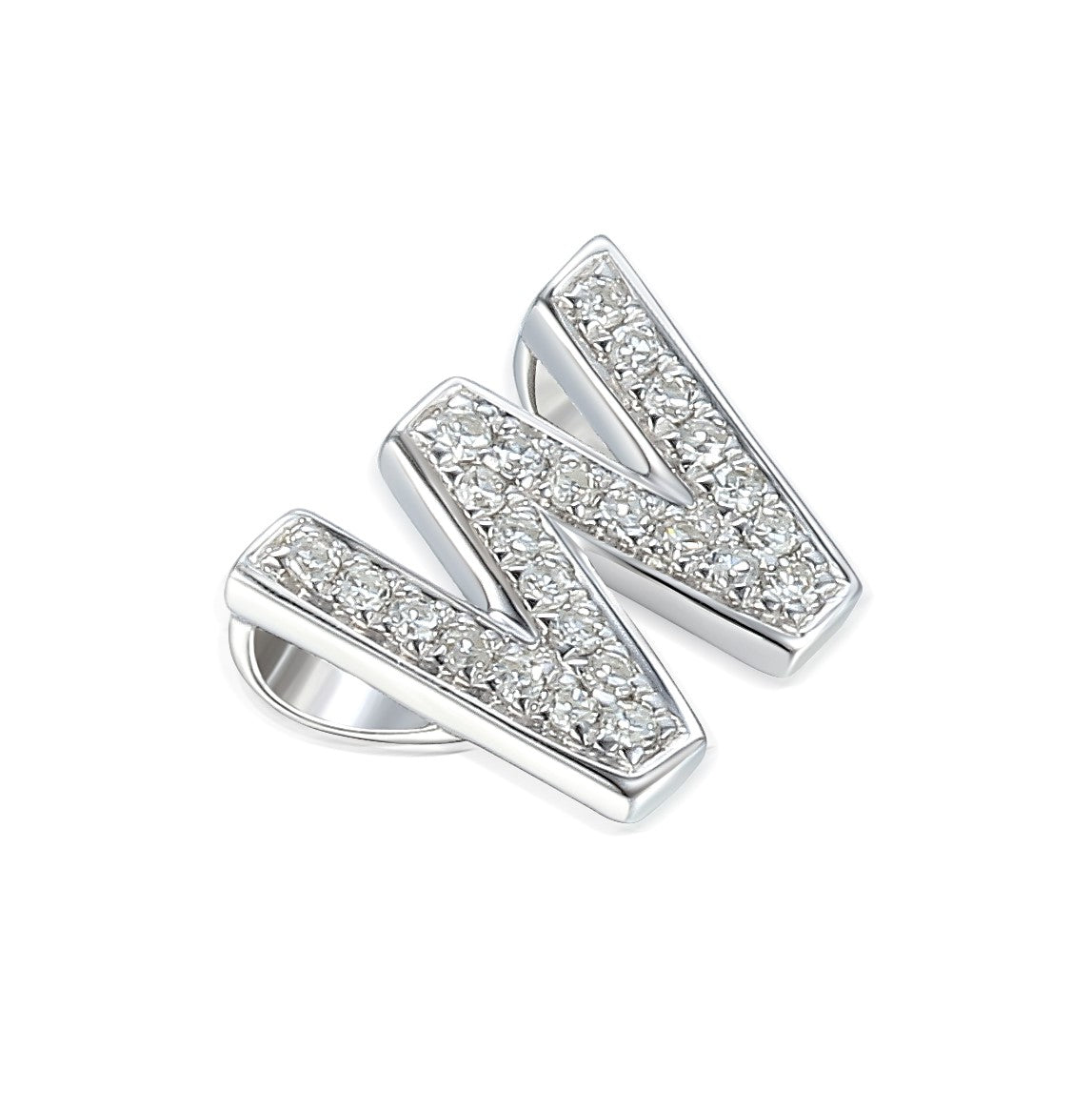 Pave Diamond Letter W Pendant