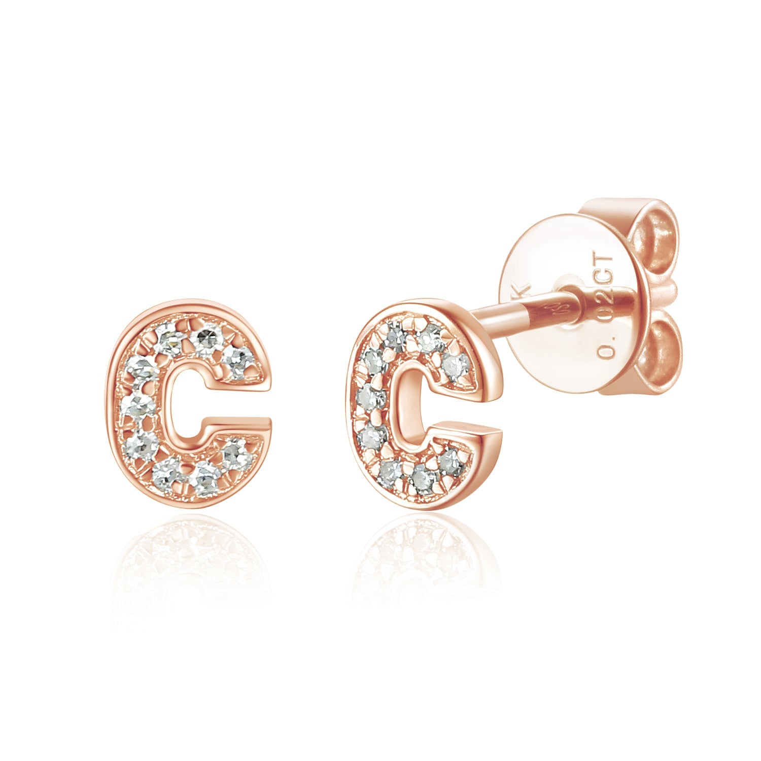 Diamond C Initial Single Stud