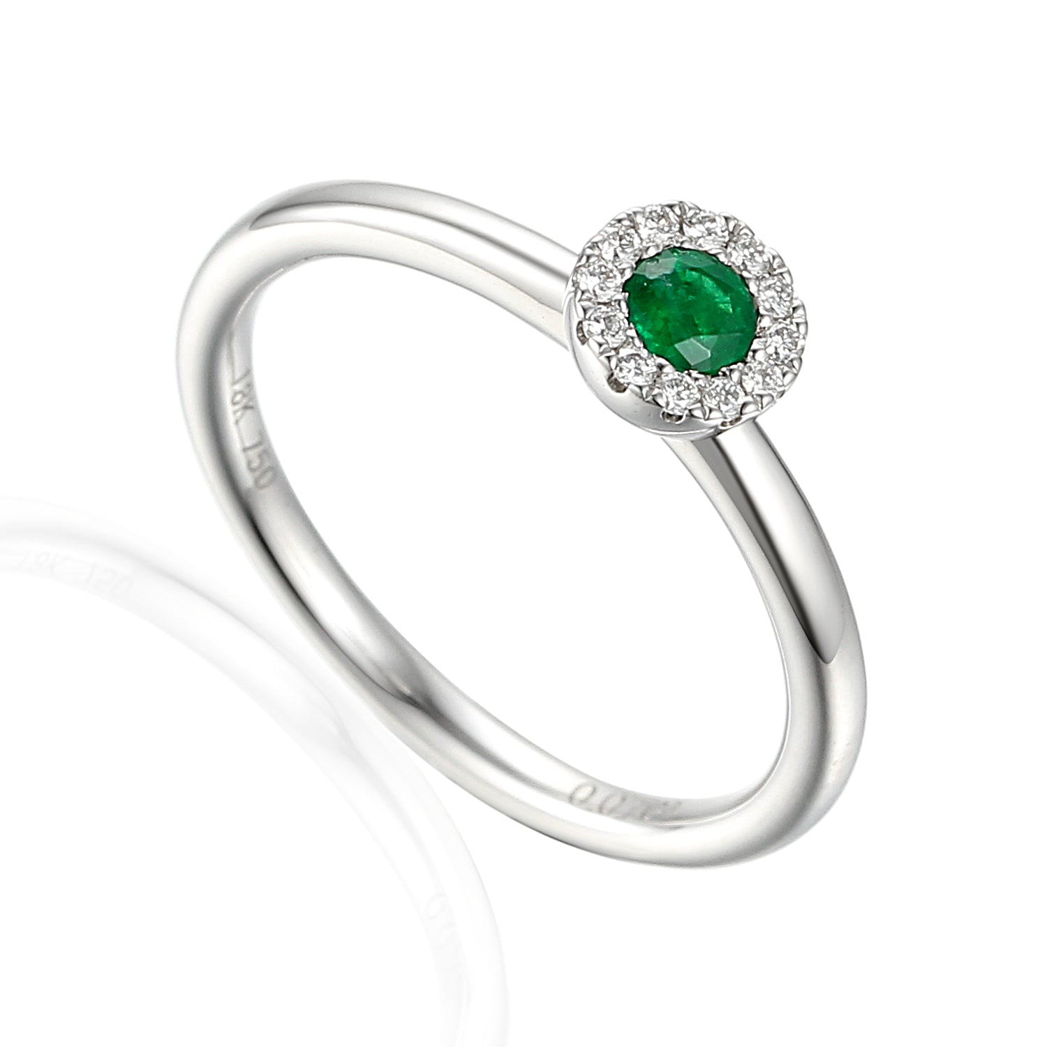 May Birthstone Round Emerald Cluster Ring