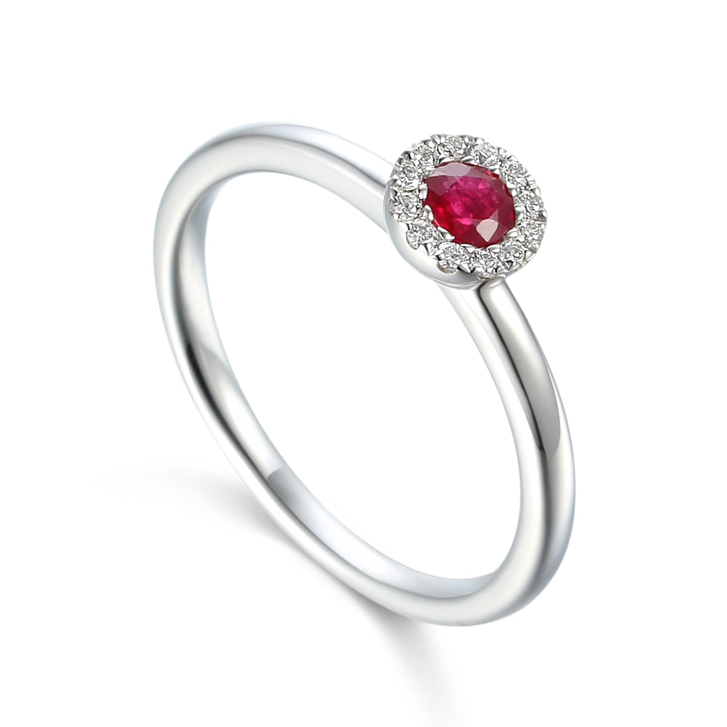 July Birthstone Round Ruby Cluster Gold Ring