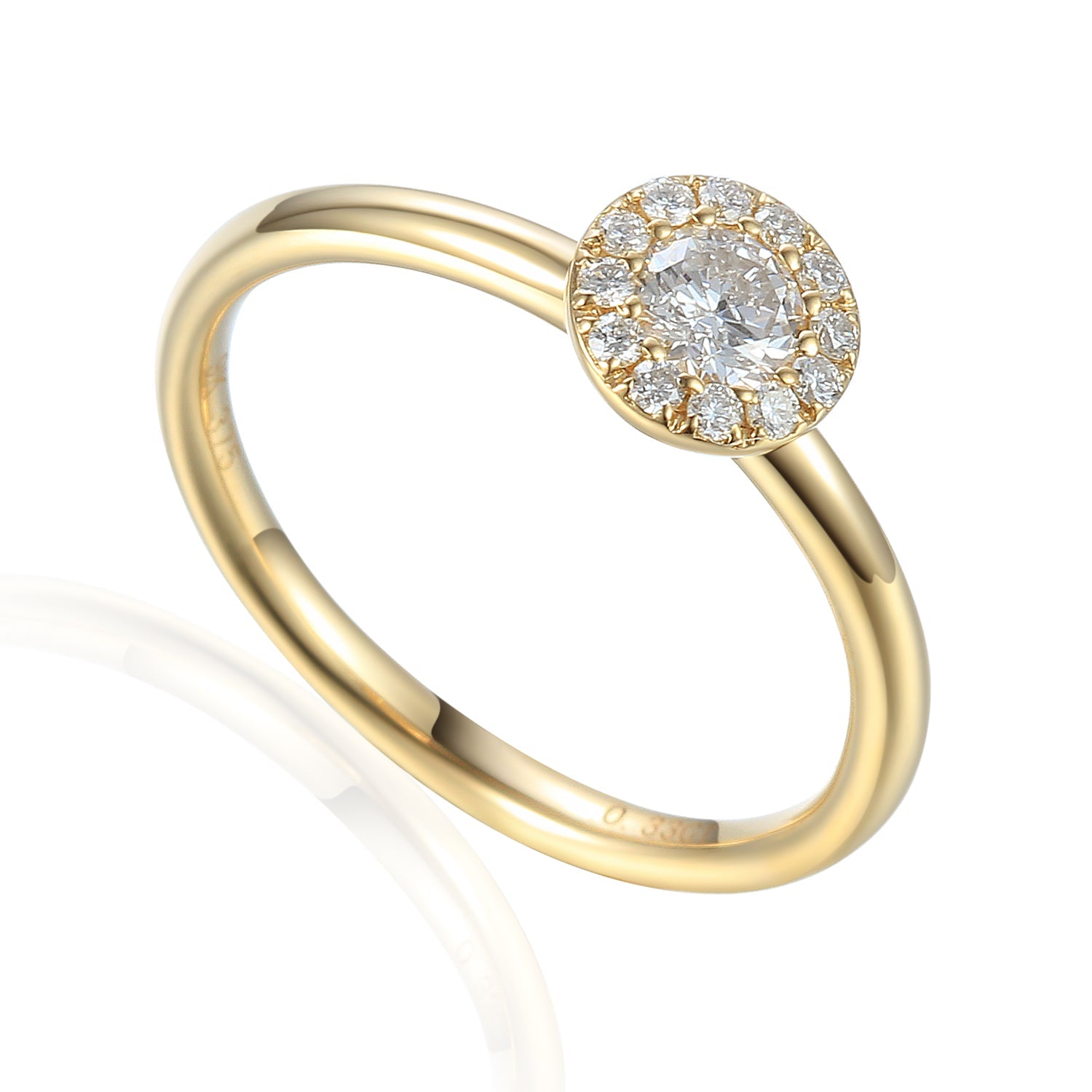 April Birthstone Gold and Diamond Round Cluster Ring